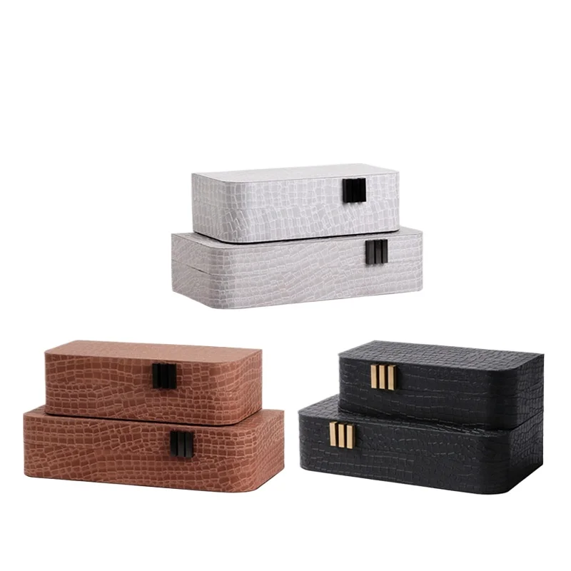 Leather Jewelry Box Multi-purpose Modern Minimalist Jewelry Box Women Necklace Earrings Organizer Cases Ring Bracelet Gift Case