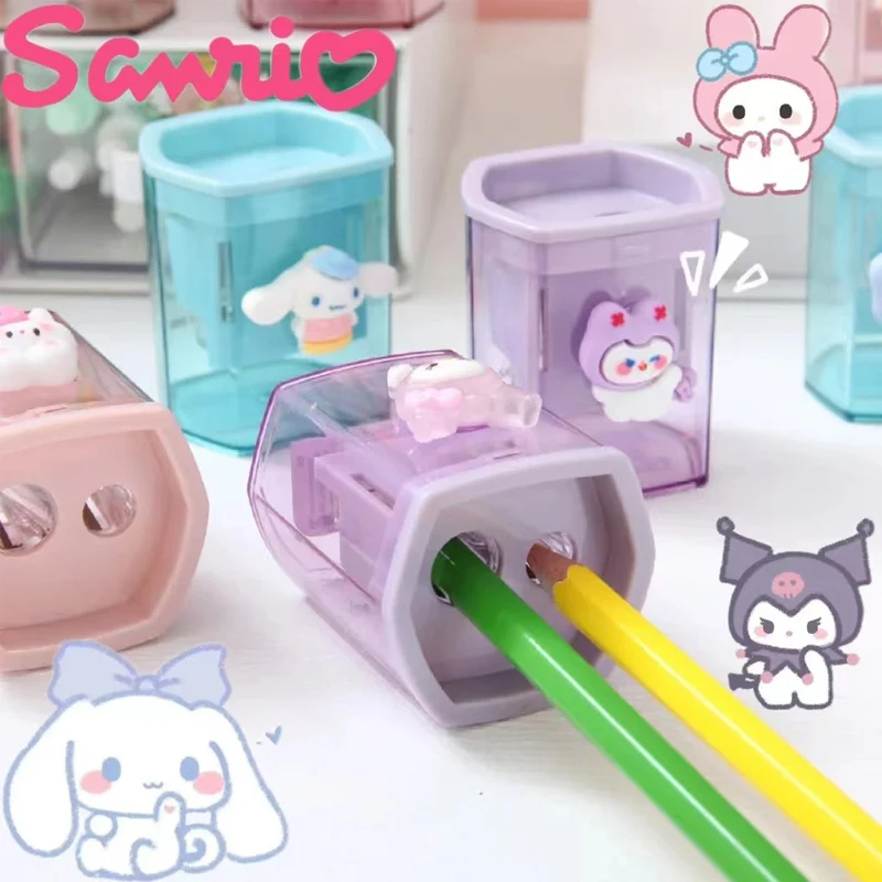 Sanrio Pencil Sharpener Anime Cinnamoroll Kuromi My Melody Portable School Supplies Simple Primary Stationery for Toddlers