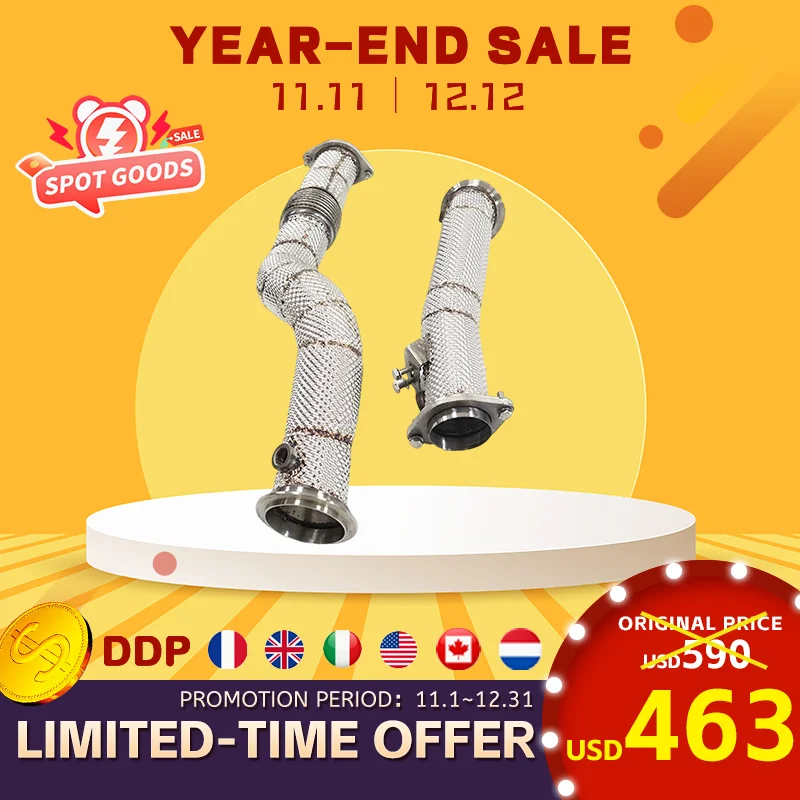 

Ouchi Catless Downpipe for BMW M3 G80 M4 G82 with Thermal Heat Protection Increase Horsepower Aggressive Sound