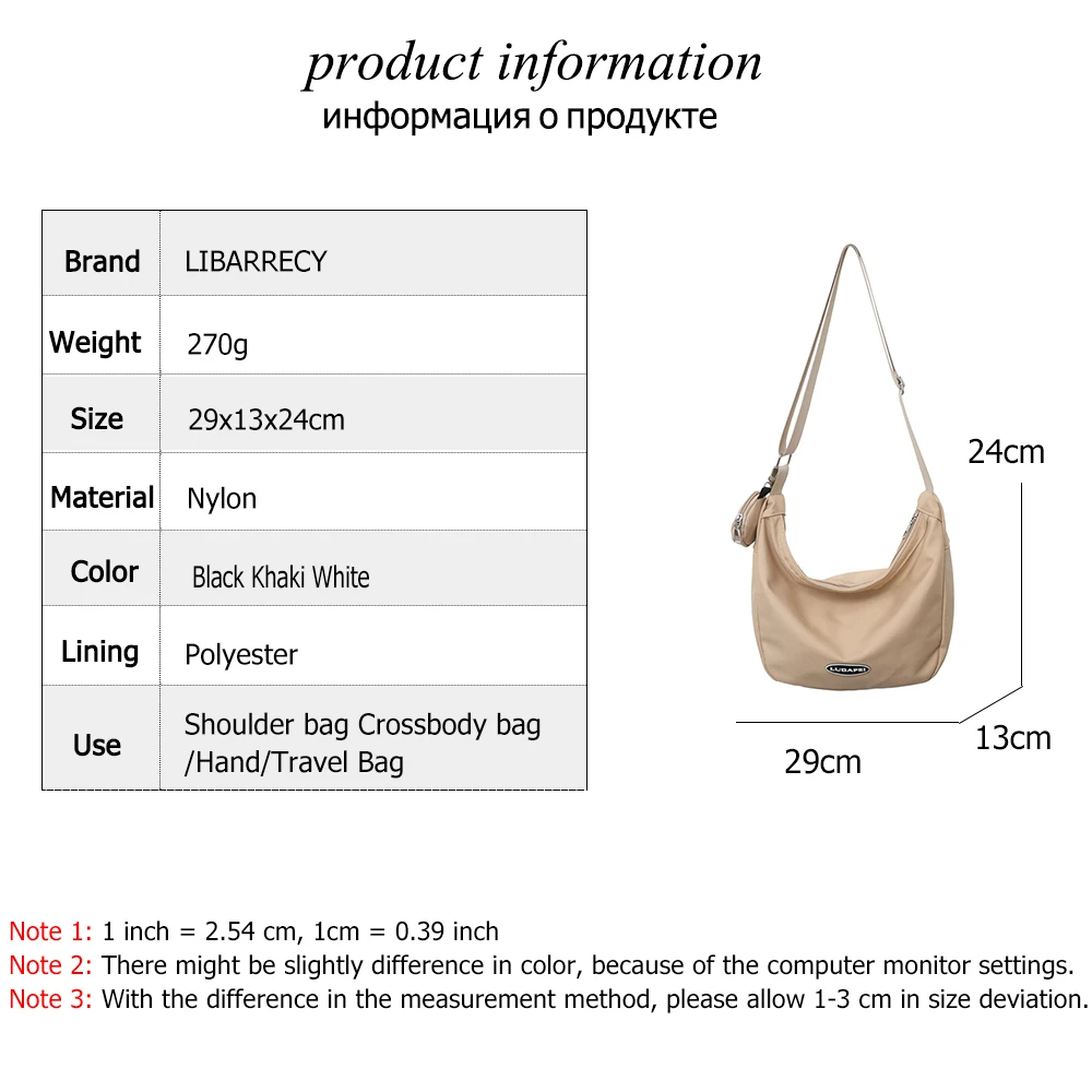 Bolso De hombro De nailon con forma De media luna para Mujer, bandolera De pecho, De gran capacidad, informal, De viaje