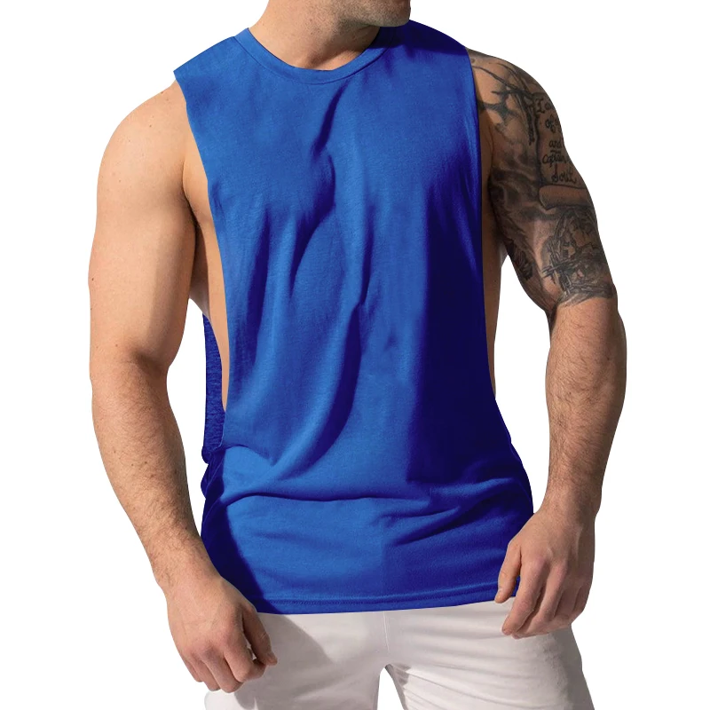 2024 Summer MEN\'S Sports Vest Crew Neck Sleeveless Muscle Men Fitness Casual Solid Color Vest Fashion MEN\'S Base Shirt Men Wear