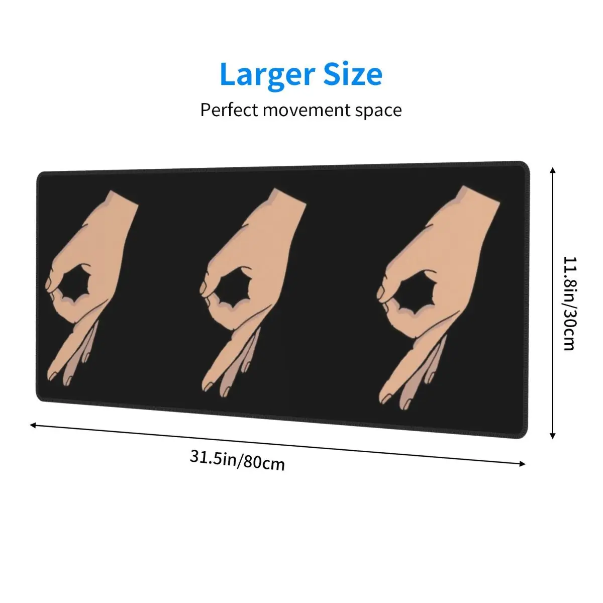 Circle Game Hand Gotcha Meme Made You Look Large Mouse Pad Computer Keyboard Mouse Mat Gaming PC Laptop Desk Mat Table Mats