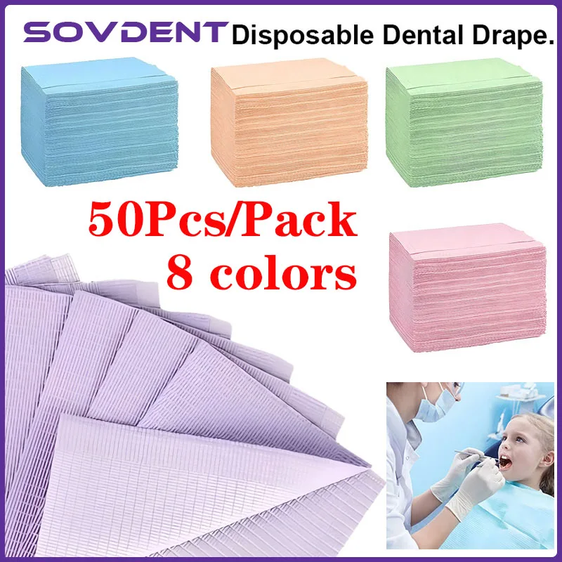 50Pcs Disposable Dental Drapes Cleaning Pad Colorful Bed Sheet Cloth Manicure Makeup Waterproof Stain Resistant Tablecloth Pad