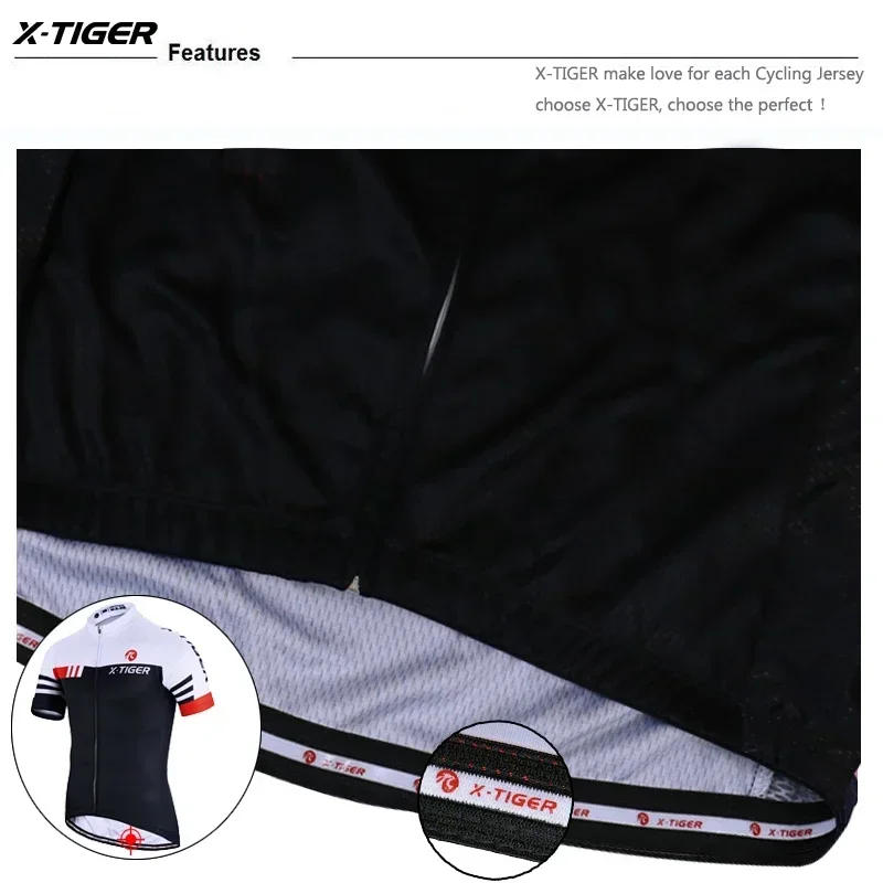 X-TIGER camisa de ciclismo dos homens pro alta qualidade camisa ciclismo mtb bicicleta estrada respirável camisa ciclismo spf 40 + roupas manga curta