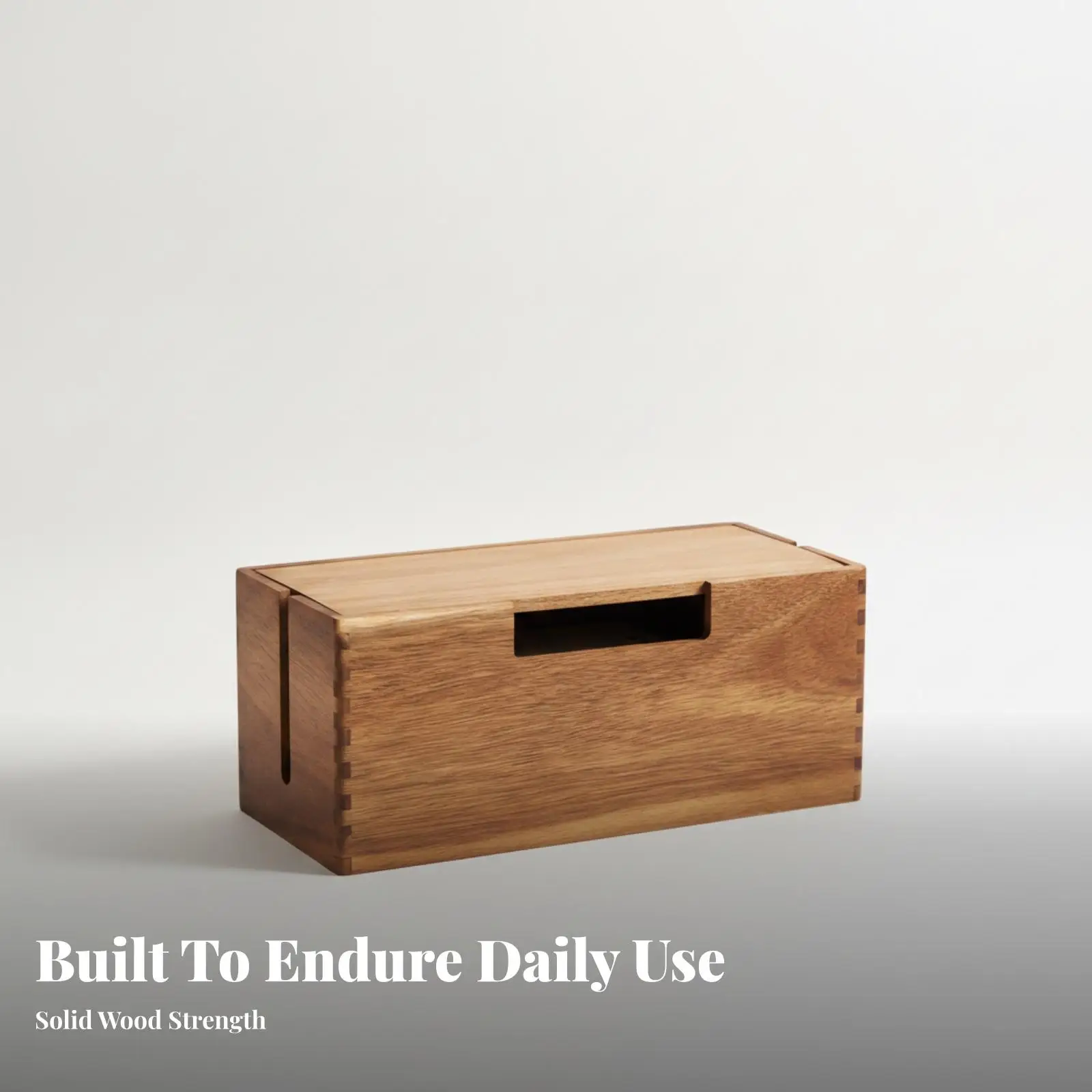 Cable Management Box Desktop Wood Cable Management Box Wooden Ventilated for Telecommuting Workers, Desk, Home Office