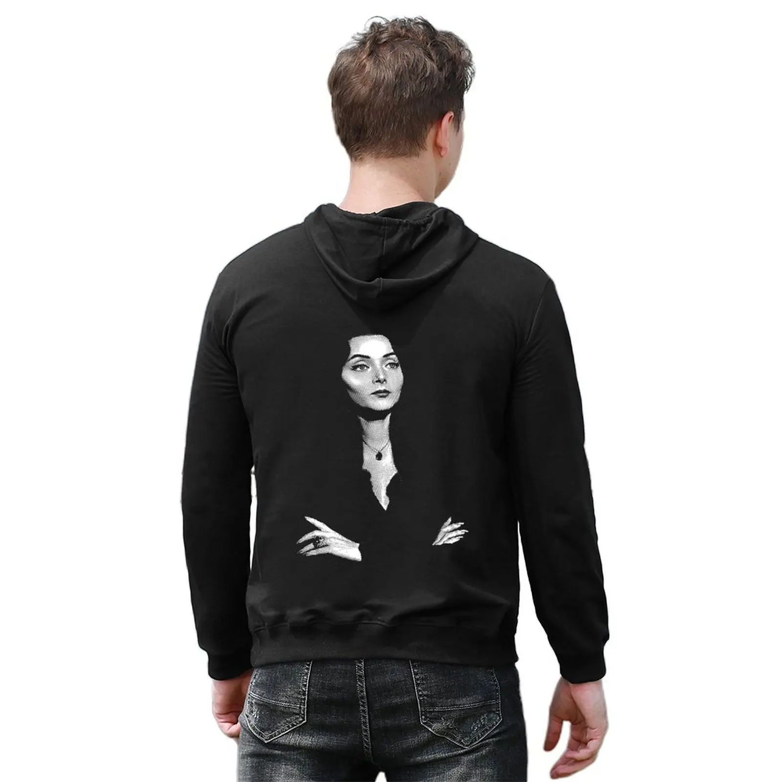 معطف رجالي من Morticia Hoodie ملابس رجالية عصرية تي شيرت جرافيك للرجال بدلة رياضية للرجال