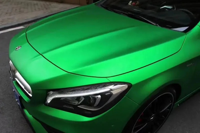 

Highest Quality Matte Chrome Satin Green Vinyl Wrap Film Adhesive Car Wrapping Foil Roll with Air Release