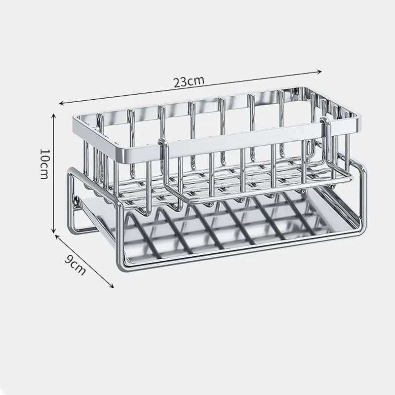 Porte-éponge de cuisine en plastique, égouttoir d\'évier, égouttoir à savon, porte-serviettes, organisateur d\'étagère, accessoires de rangement de