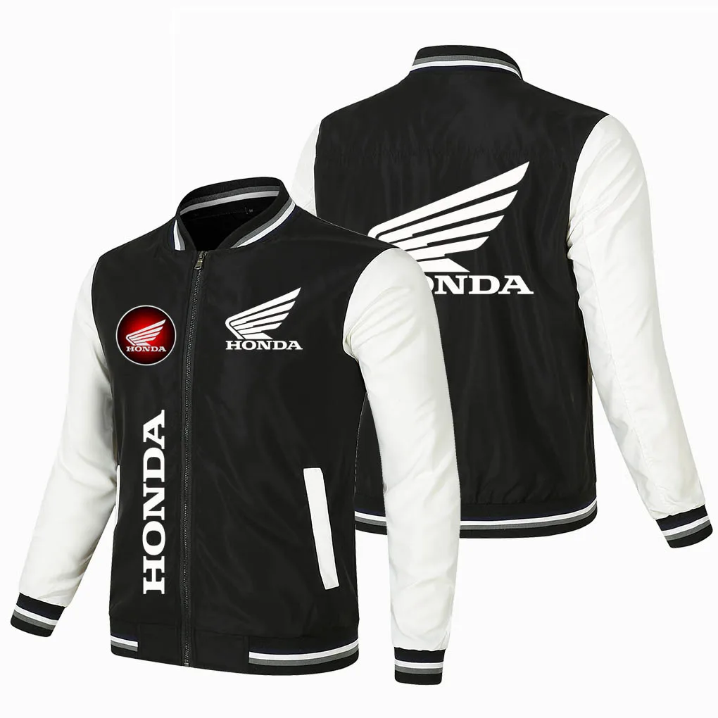 

Procurement Products: Honda Flywing Car Logo Printed Jacket, Long-sleeved Men's Baseball Jacket With Zipper Cardigan