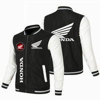 Procurement Products: Honda Flywing Car Logo Printed Jacket, Long-sleeved Men's Baseball Jacket With Zipper Cardigan