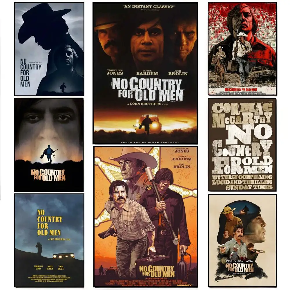 Gritty Violent Thriller Movie N-No Country For Old Men Poster Poster HD Wasserdichter Wandaufkleber Bar Wohnzimmer Dekor Geschenk