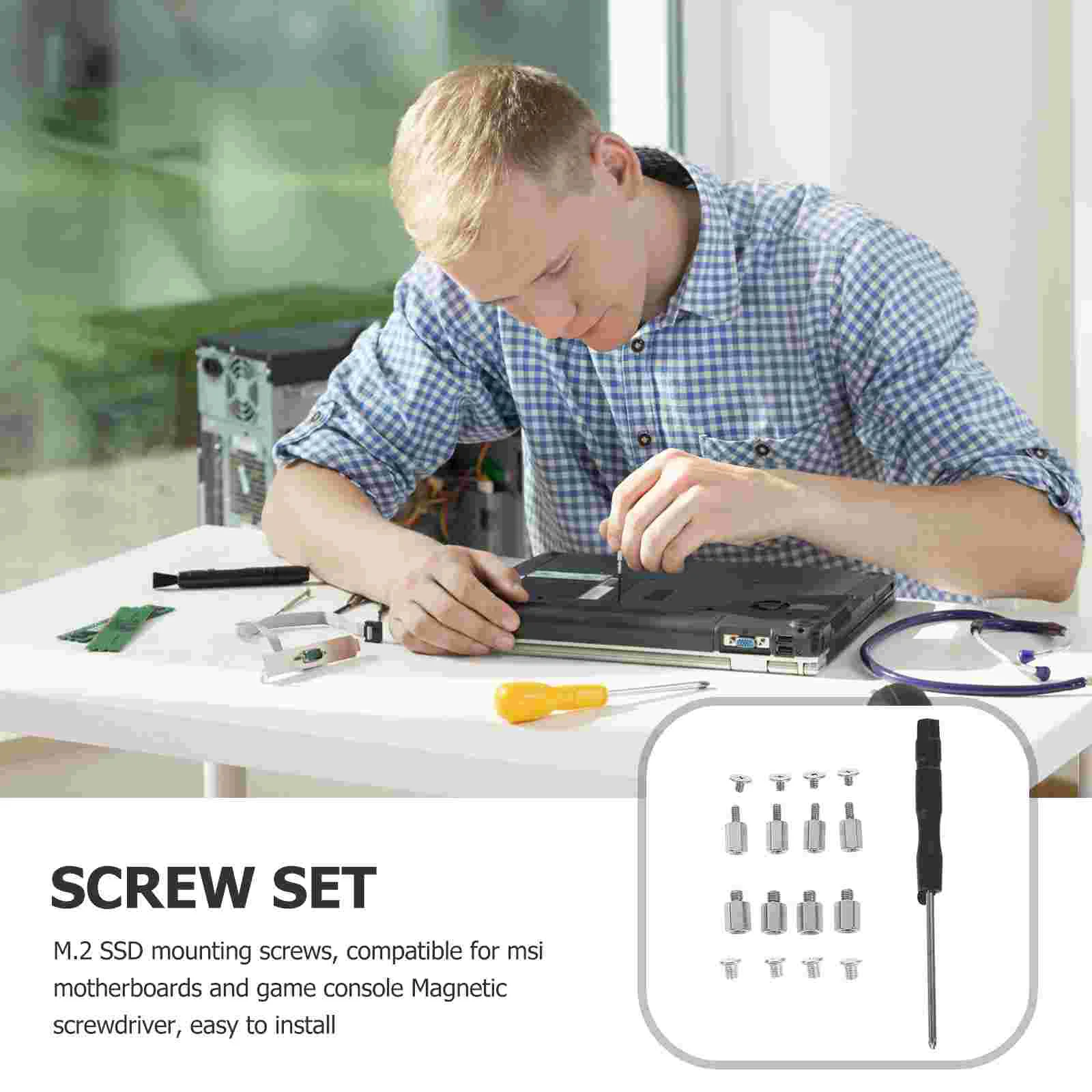 Screw Set M2 SSD Kit Mounting Computer Supply for Hard Disk Motherboard Standoff