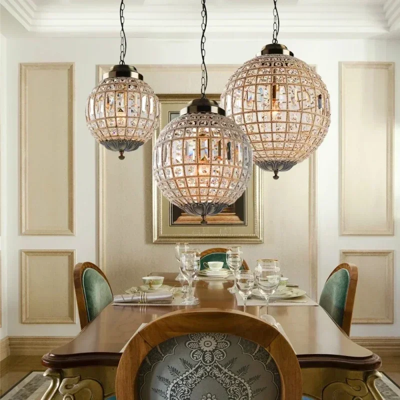 

Modern Home Decor Crystal Led Pendant Lamp Vintage Hanging Light Hotel Living Room Bedroom Ceiling Chandelier Hanging Fixture