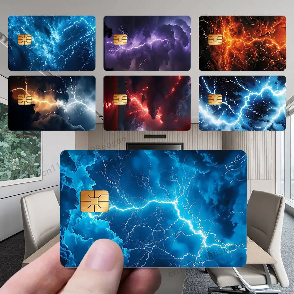

Thunderbolt Lightning Art Decorative Credit Card Skin Protection Card Stickers Creative Credit Debit Card Stickers