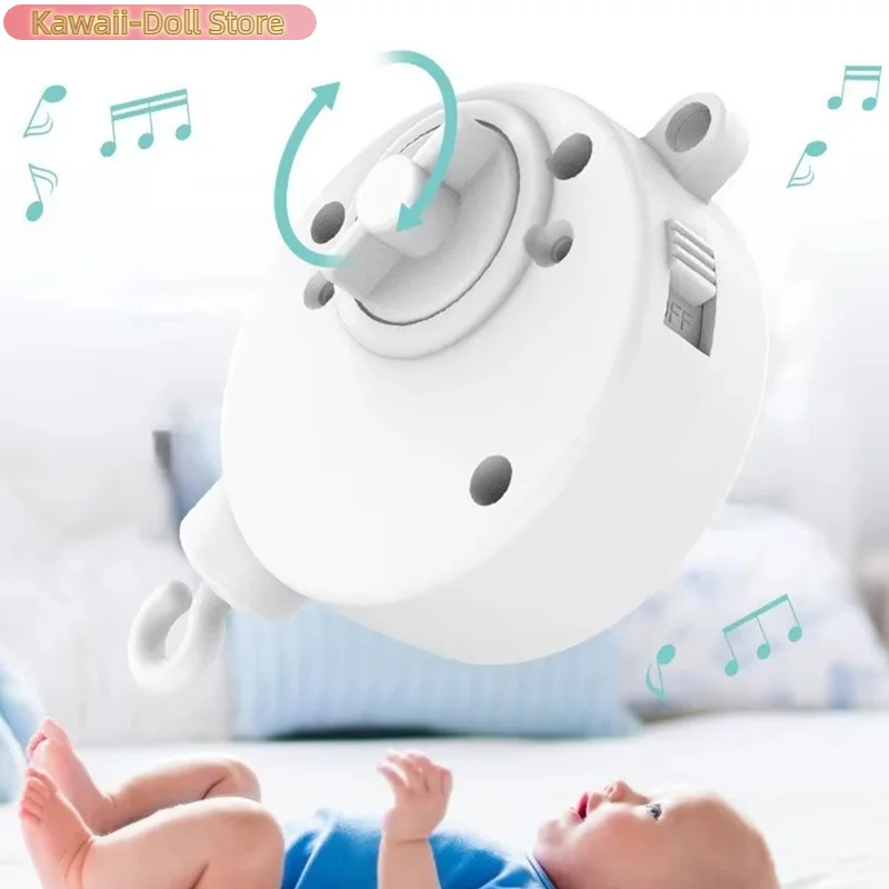 360 Degree Rotating White Rattle Stand Crib Stand Mobile Music Box Newborn Crib Bell Toy