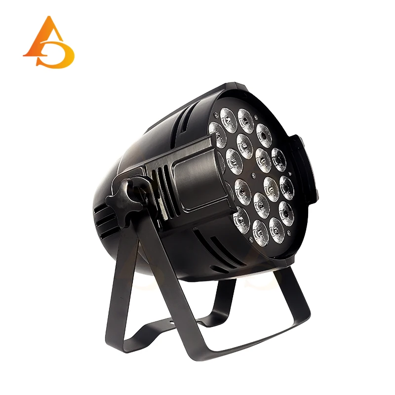 DMX 18x18 واط RGBWA UV 6in1 LED Par Light DMX 6-Color Par Light RGBWA UV المرحلة DJ معدات الإضاءة