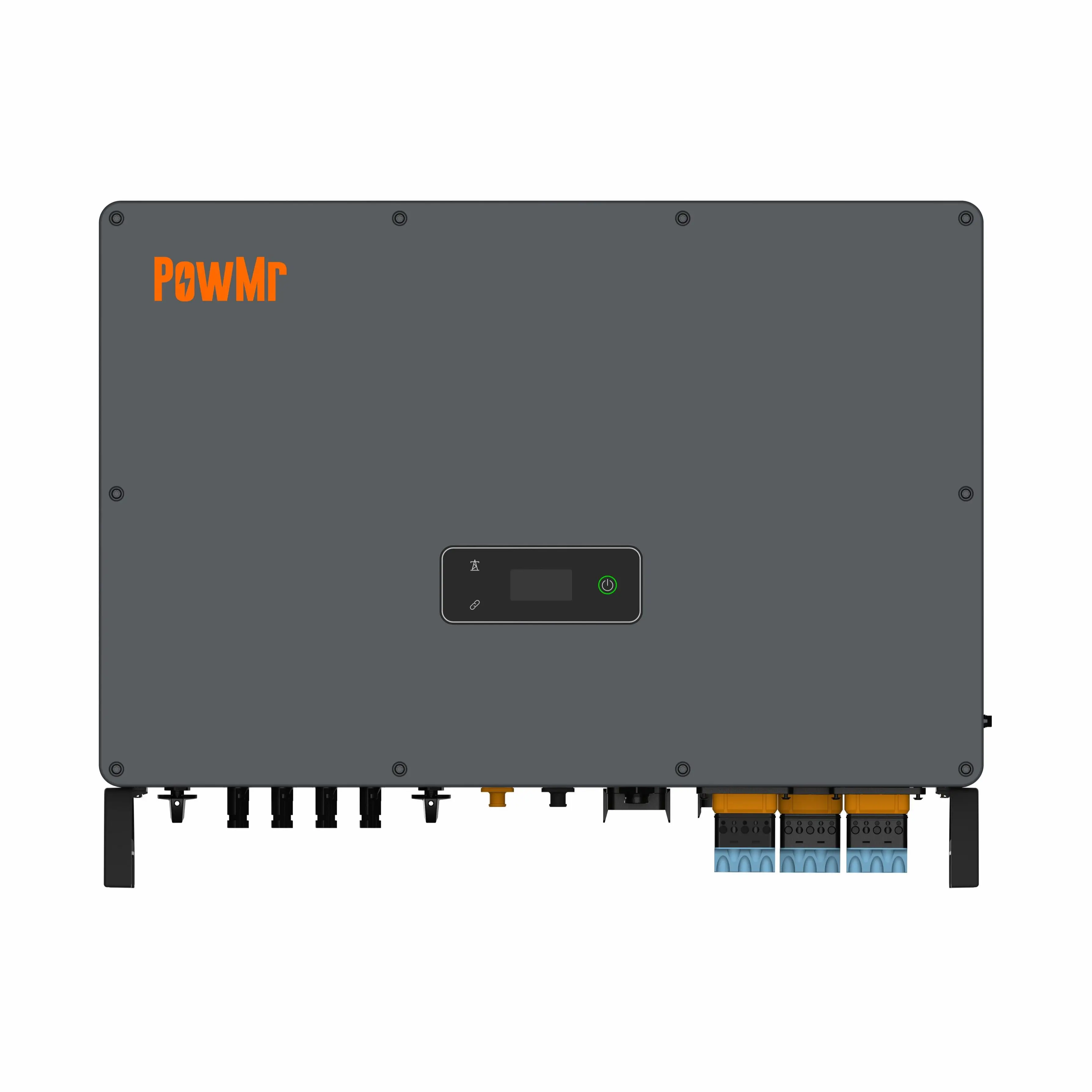 PowMr Three-Phase Solar Inverter 10kW 12kW 15kW 20kW Pure Sive Wave Hybrid Energy Storage Machine 135-750V Battery Voltage Range