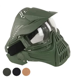 Mascarilla táctica facial completa con lente resistente impactos Airsoft Paintball