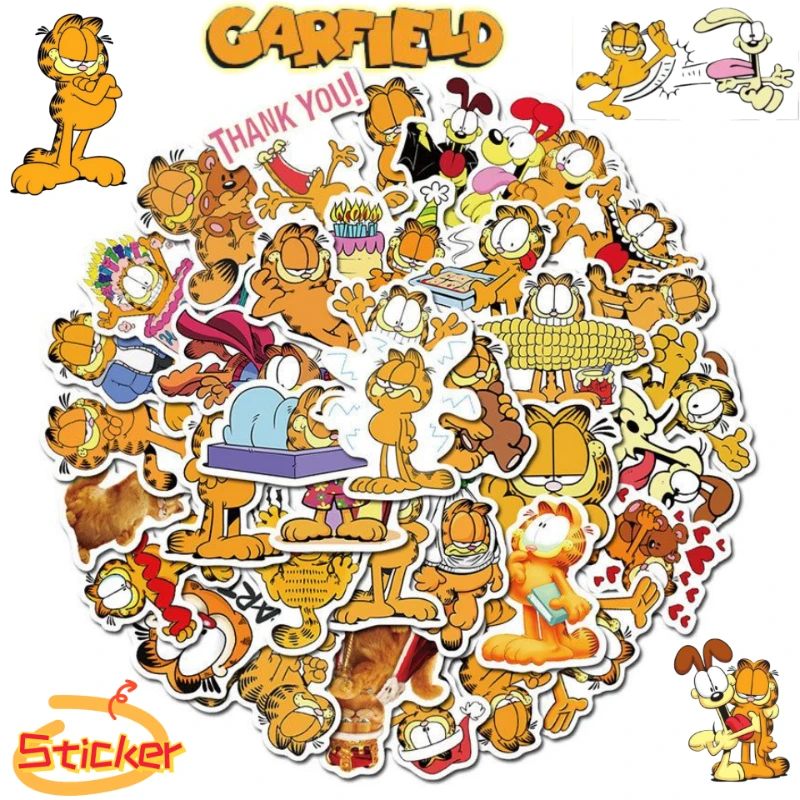 Garfield Odie Pooky Jon Abackel Anime Merchandise Cartoon Cute Sticker for Journals Suitcases Creative High-Value DIY Decoration