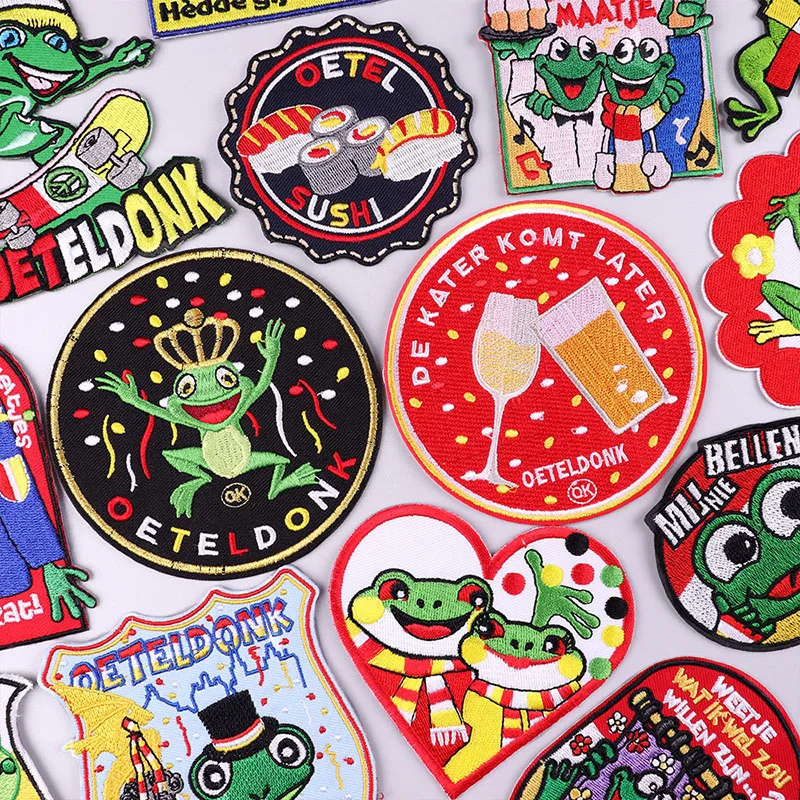 Netherland Oeteldonk Emblem Embroidery Patch Iron On Patches On Clothes Carnival For Netherland Patches For Clothing Frog Patch