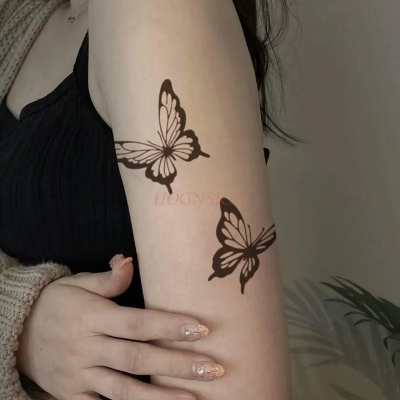 

2 pcs Permanent tattoo template, hollowed out template, butterfly waterproof and advanced feeling