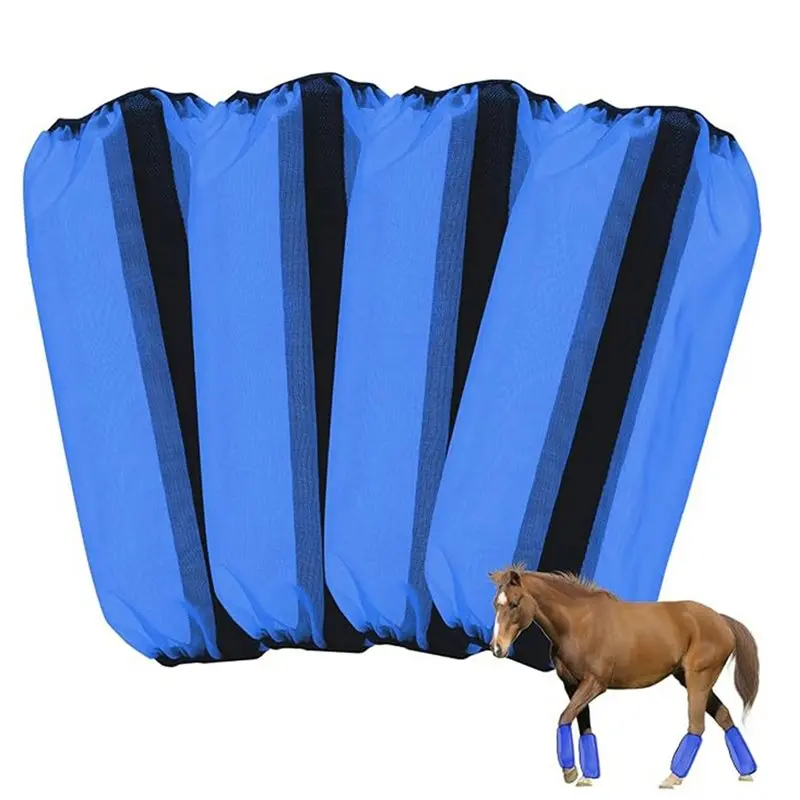 HOTB72A Horse Fly Boots Set Of 4, Hoof Protection Non-Slip Breathable Mesh Mosquito Repellent, Guard