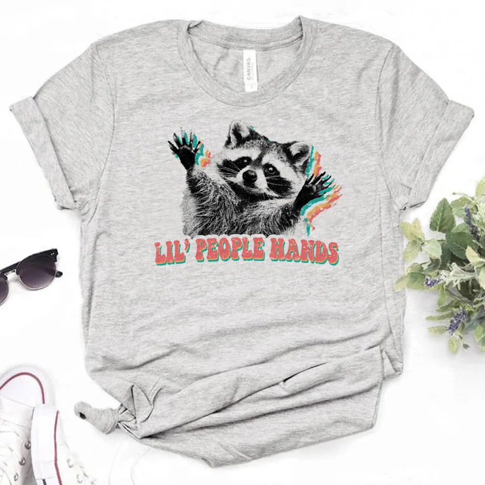 Racoon tshirt women funny Tee female y2k designer clothes