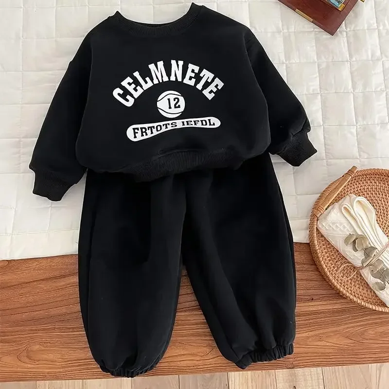 

Autumn Children Boy Clothes Set Letter Printed Sweatshirts Pullover Top & Pants Trouser 2pc Suit Teenage Girls Fashion Tracksuit