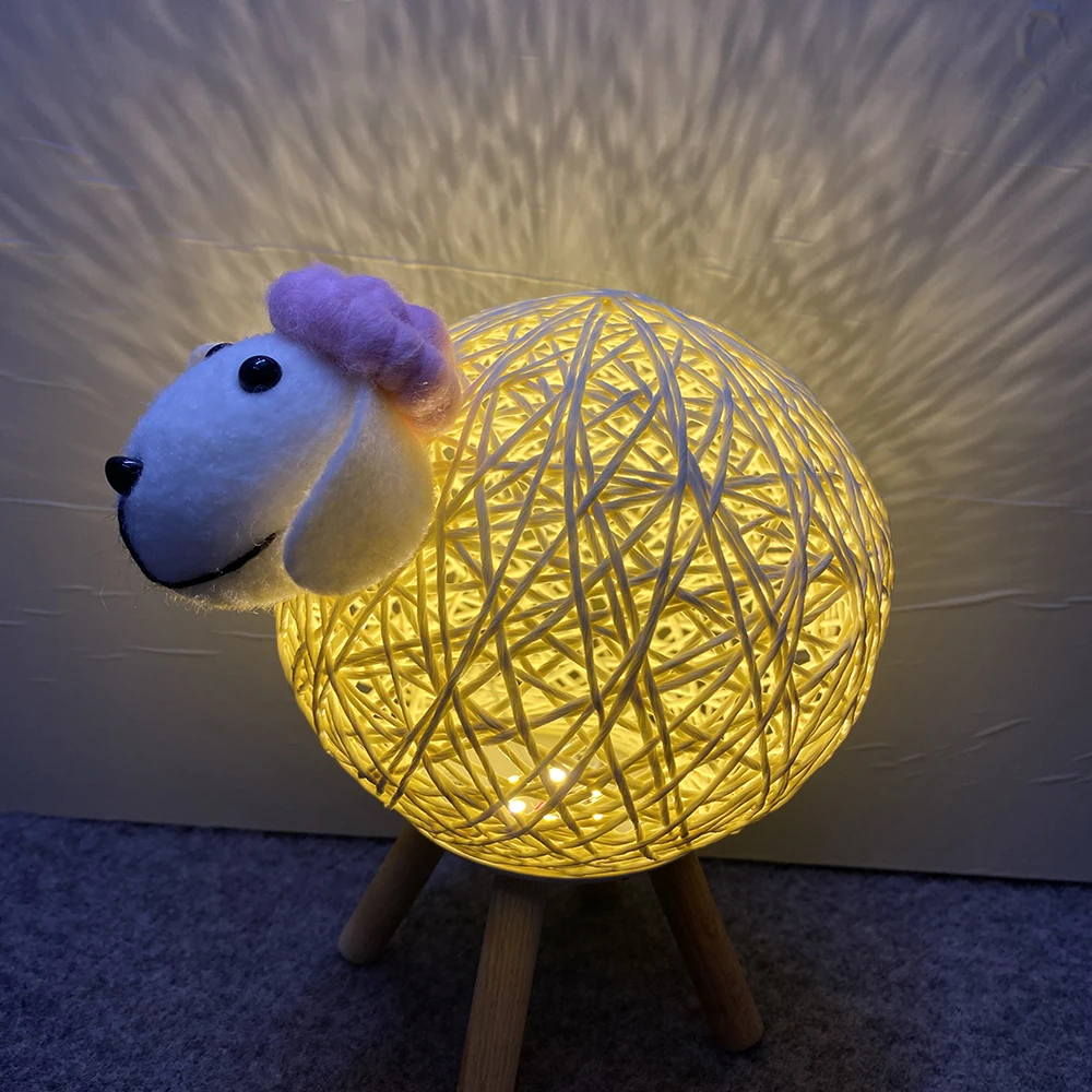 Night Light RGB 16 Color Cute Sheep Projector Wall Atmosphere Lighting Children for Bedroom Home Room Creative Decor Gift Lamp