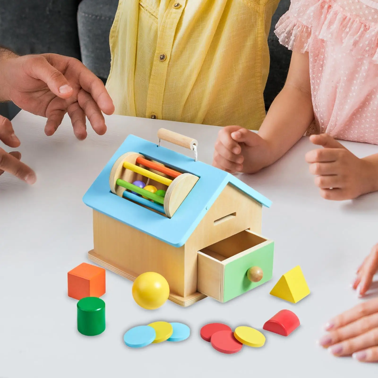 

Wooden Montessori Toy Babies Gift Shape Sorter for 1-3Years Baby Girls Boys
