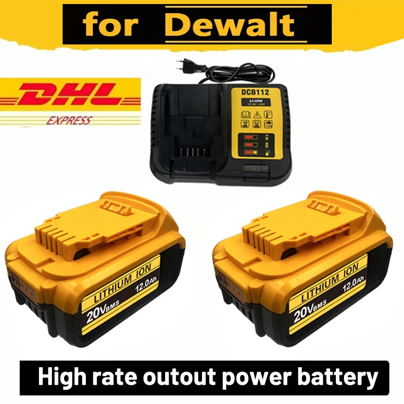 3Ah 6Ah  8Ah 12Ah 20V Lithium-Ion Replacement Batteries for Dewalt Cordless Tools -Compatible with DCB200, DCB205, DCB206 & More