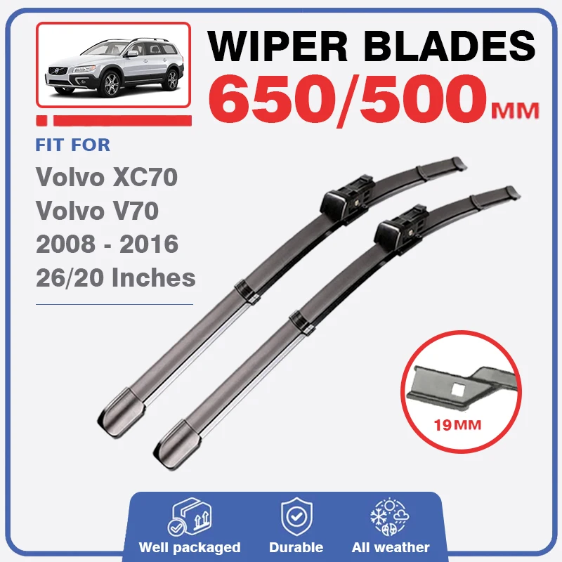 Wiper Blade For Volvo V70 III Volvo XC70 MK3 2008 - 2016 Front Windshield Brushes Windscreen Window Cutter Accessories 2009 2012