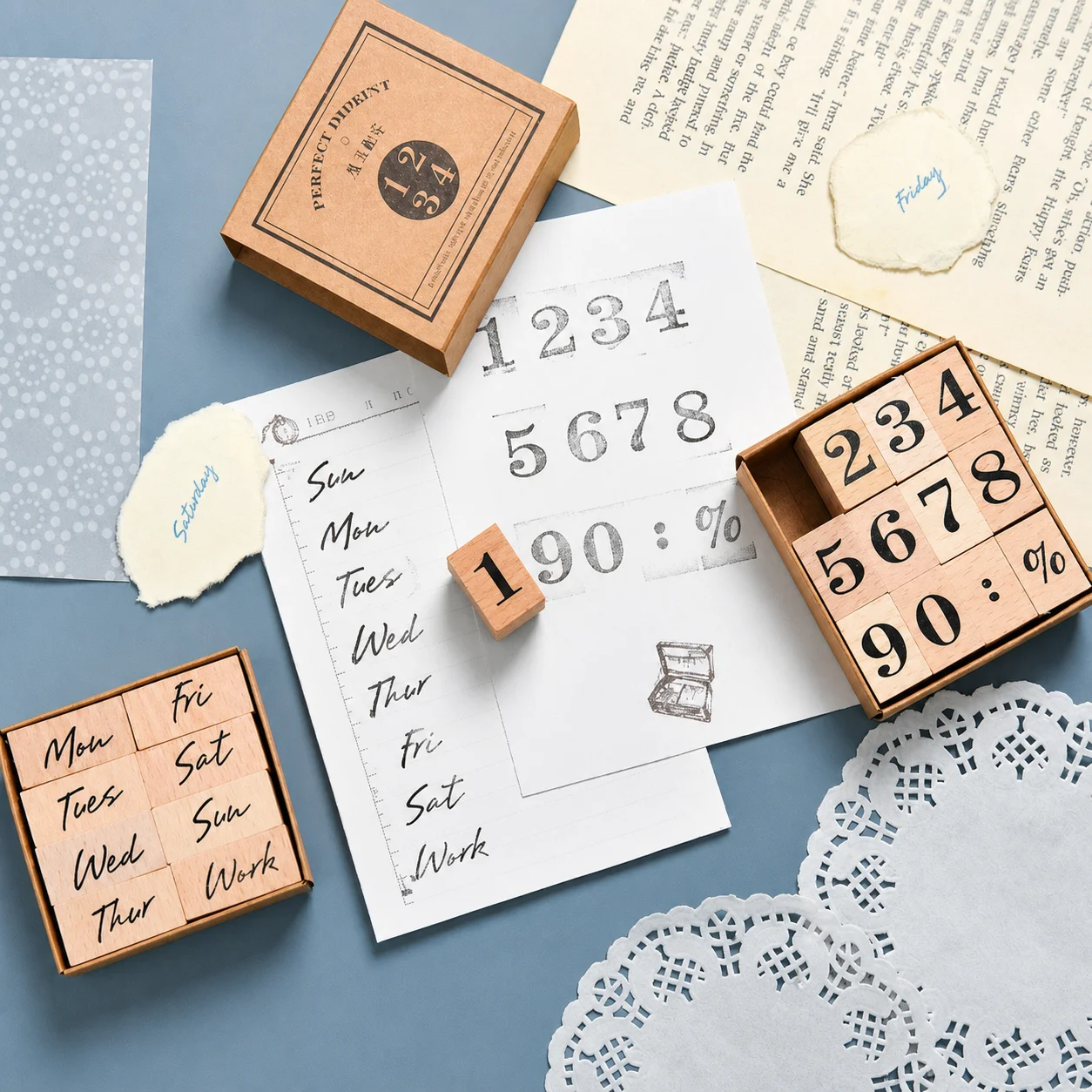 Month Rubber Stamp Natural Woo - Rubber Date Stamp 评论和价格