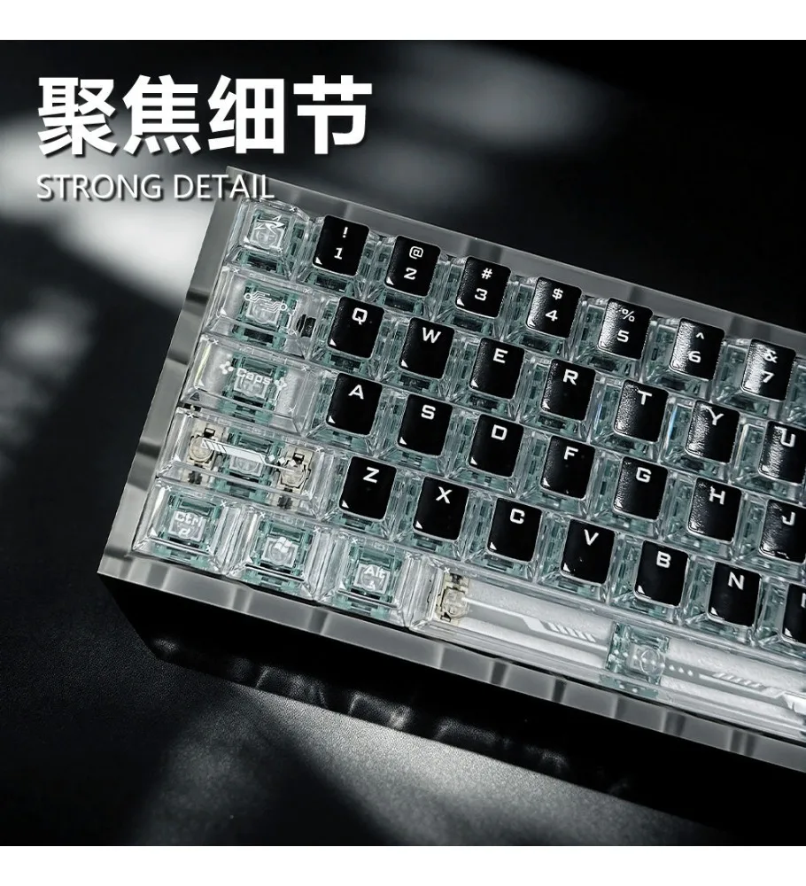 Classic black-and-white mixed replica keycaps high-aesthetic PC high-transparency personalized creative mechanical keyboard keys