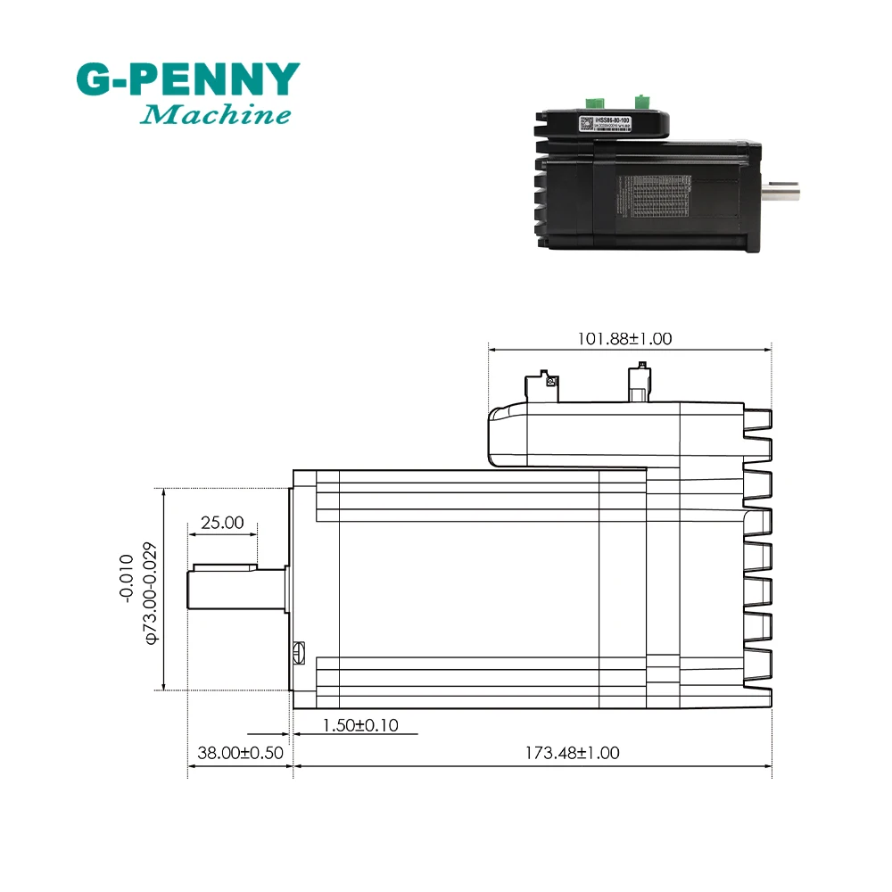 Imagem -02 - Nova Chegada Servo Motor Deslizante Integrado Híbrido de Nema34 9.8nm 14 mm 6.0a do Motor Deslizante do Laço Fechado com Motorista