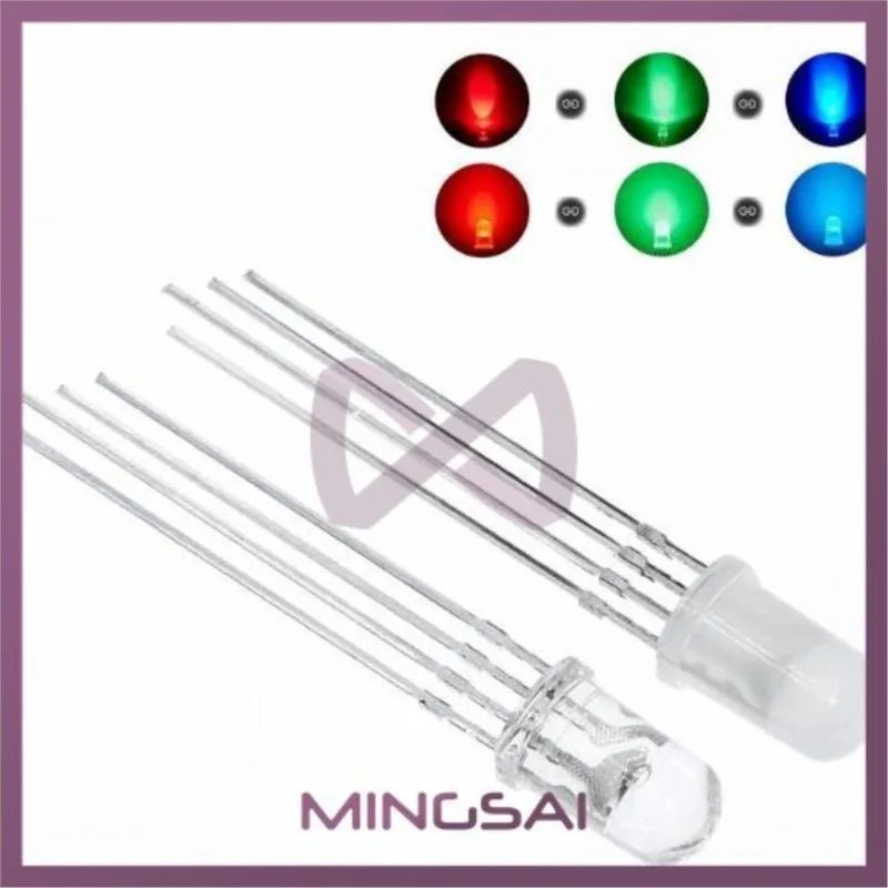 10pcs 5mm RGB LED Common Cathode / Common Anode Tri-Color Emitting Diodes f5 RGB Diffused / Transparent Highlight for arduino