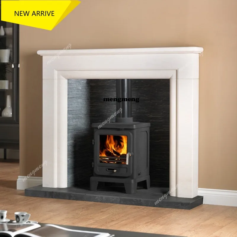 

M138 Natural marble fireplace light luxury living room home designer white stone fireplace rack decorative cabinet