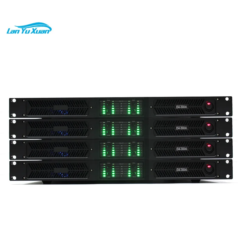 

D4-3000 4 Channel Digital High Power 6500W 2 Ohms Stable Professional Audio Amplifier