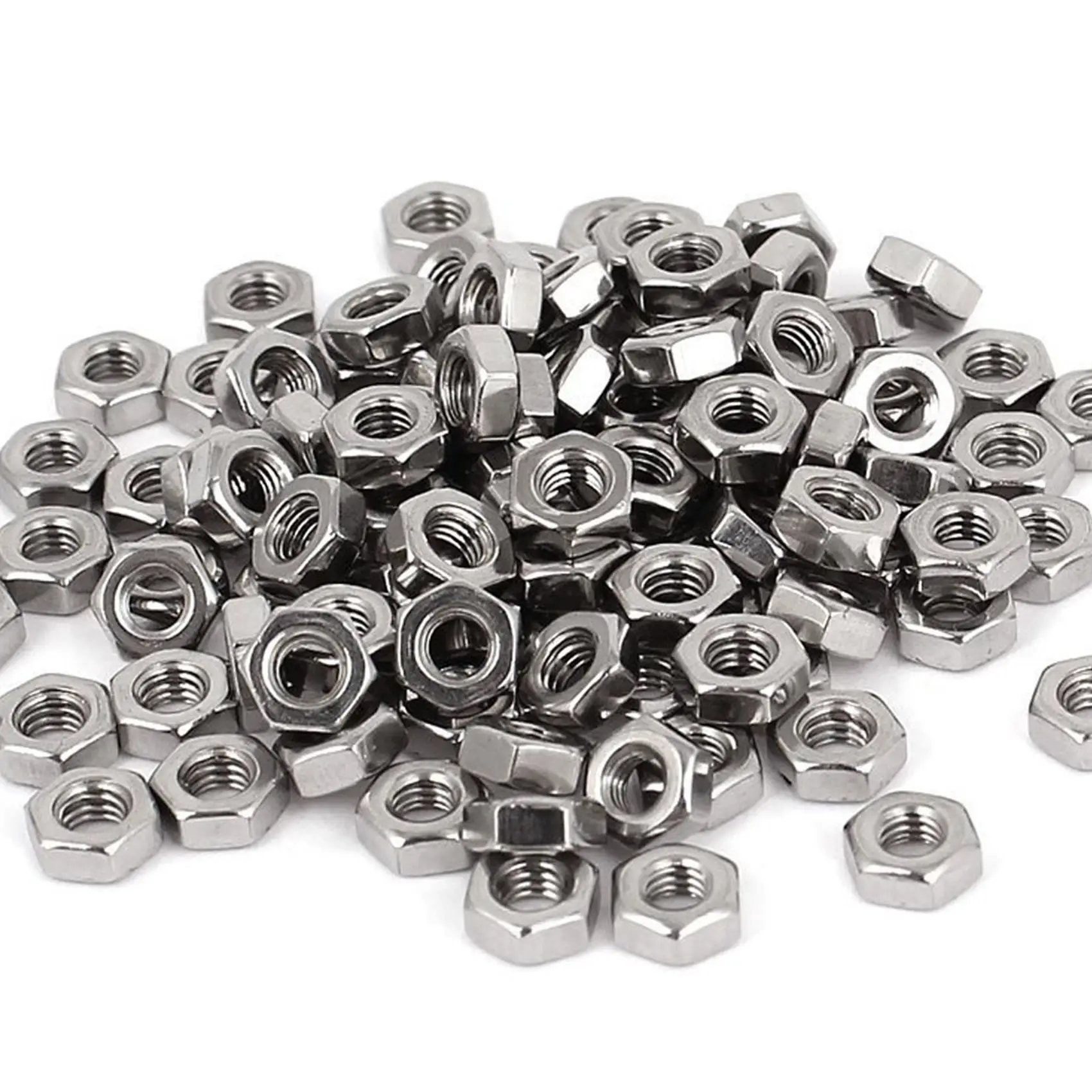 ABLQ Metric M3 Hex Nuts 304 Stainless Steel Fastener DIN934 300Pcs For Bolt