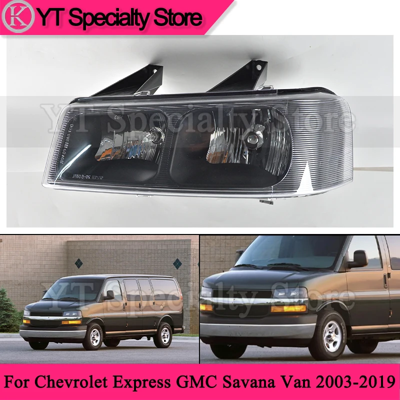 Kamshing Front Bumper Headlight For Chevrolet Express GMC Savana Van 2003-2019 Headlamp Head Lamp Head Light Without Bulb