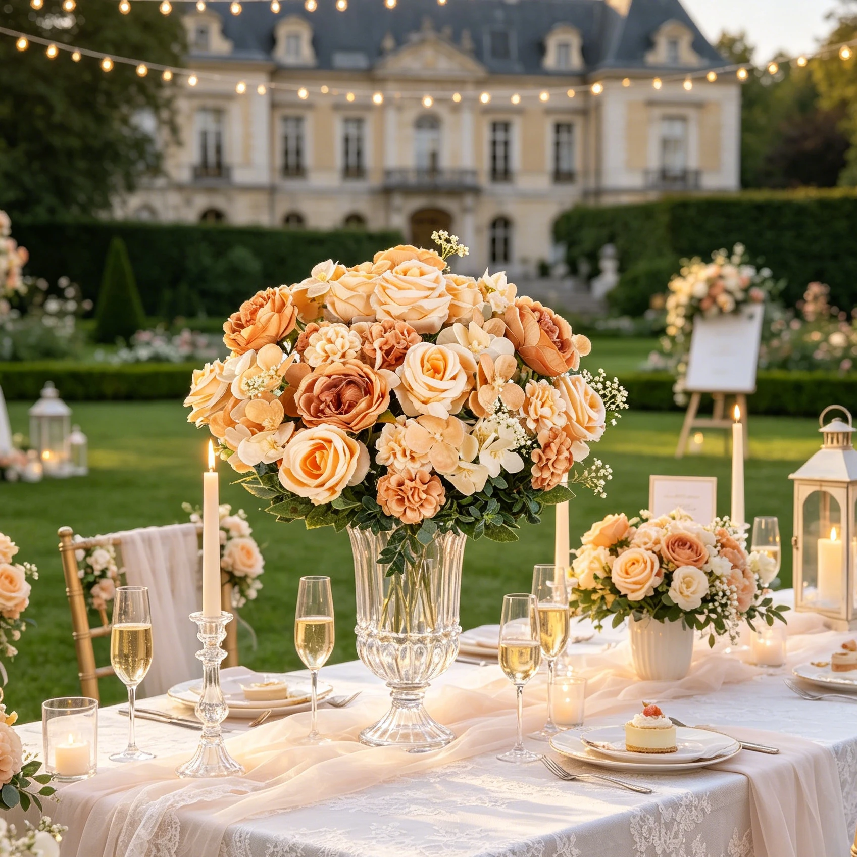 Künstliche Seiden-Rosen, Pfingstrosen und Hortensien für Hochzeitssträuße, Tischdekoration, Vase, Ornament, Outdoor-Garten-Party-Tischdekoration