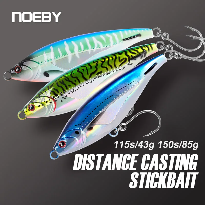 

NOEBY 3 piece Sinking Pencil Fishing Lure 115mm 43g 150mm 85g Long Casting,Artificial Bait Sea Bass Tuna,Stickbait Fishing Lure