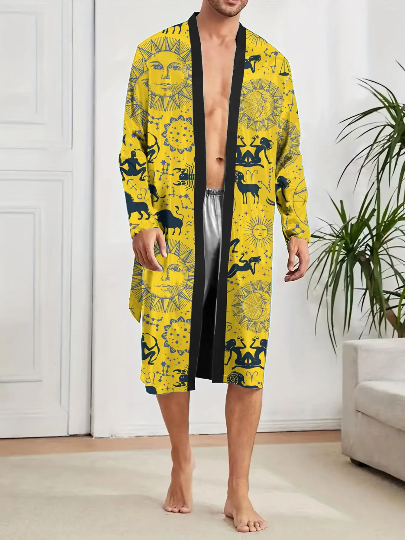 1pcs Men's Robes 2026 Spring/Summer dressing gown 3D Printed Robe man Bathrobe men Graphic Sleepwear Breathable Shower robe