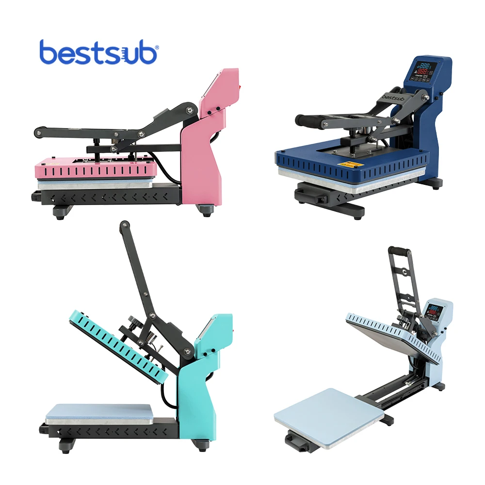 BestSub Wholesale 16x24 16x20 15x15 Sublimation Slide Out Drawer Flat T shirt Printing Heat Press Transfer Machine