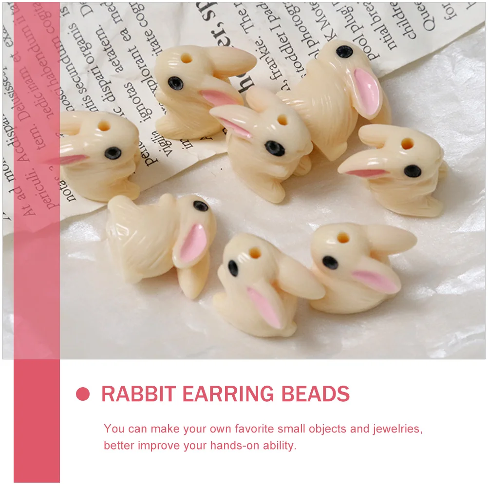 

10pcs Diy Bunny Beads Resin Rabbit Charms Jewelry Making Accessories Bracelet Earring Crafts For Diy Lovers Ear
