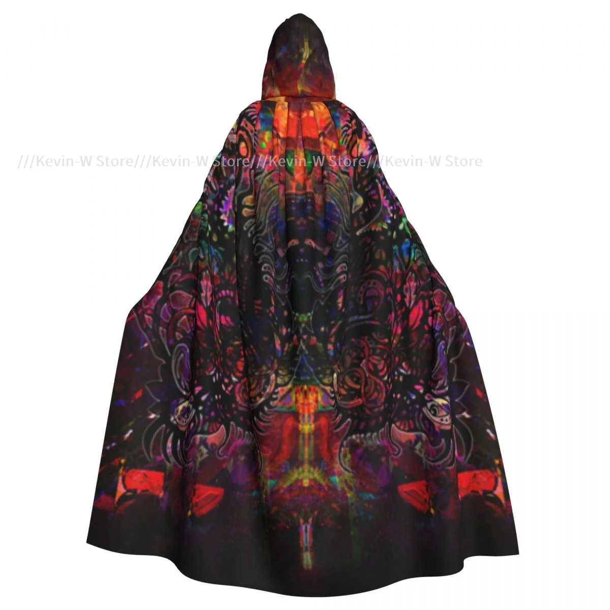 Unisex Adult Mystic Eye Symbol Cloak with Hood Long Witch Costume Cosplay