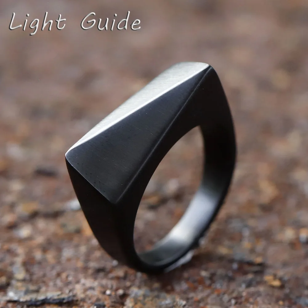 خاتم ختم فاسق عتيق جديد لعام 2025 للرجال، مستطيل، لامع، هندسة رمادية، ستانلس ستيل، هدايا مجوهرات، موضة جديدة #2