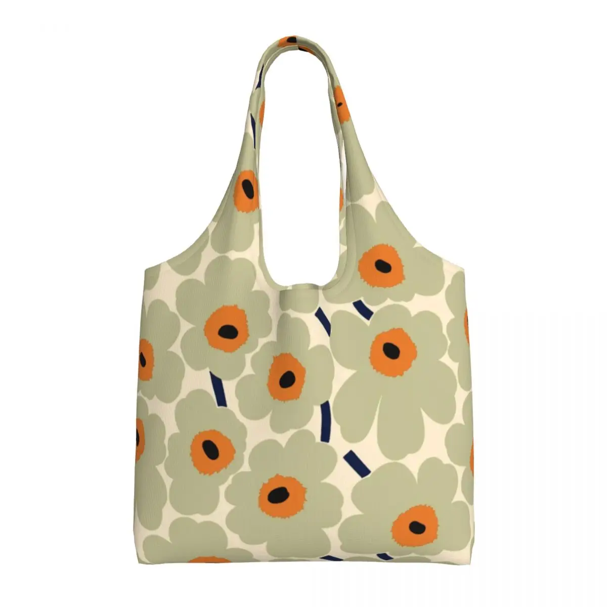 Custom Fashion Little Poppy Print Shopping Tote Bag Recycling Fashion Modern Style Canvas Grocery Shoulder Shopper Bag Handbags