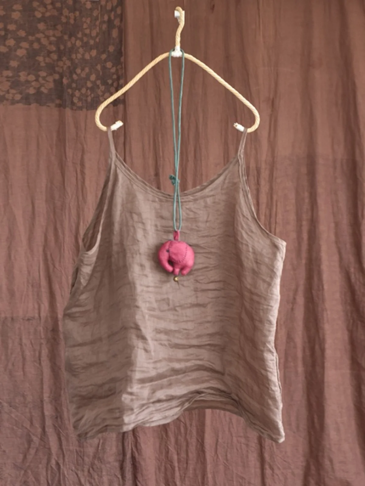 Retro Japanese Sle Small Strapl Linen Vest Women Summer Large Size Loose Lightweight Svel Inner Wear Linen Base ...