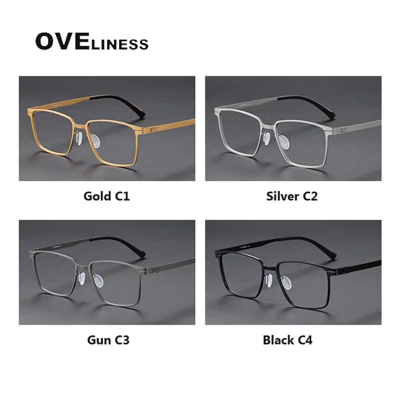 pure Titanium Glasses Frame Men women Retro Square Prescription Eyeglasses frames 2025 Myopia Optical male Eyewear Spectacles